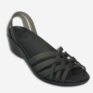 Crocs Women's Huarache Mini Wedge Sandals in Black